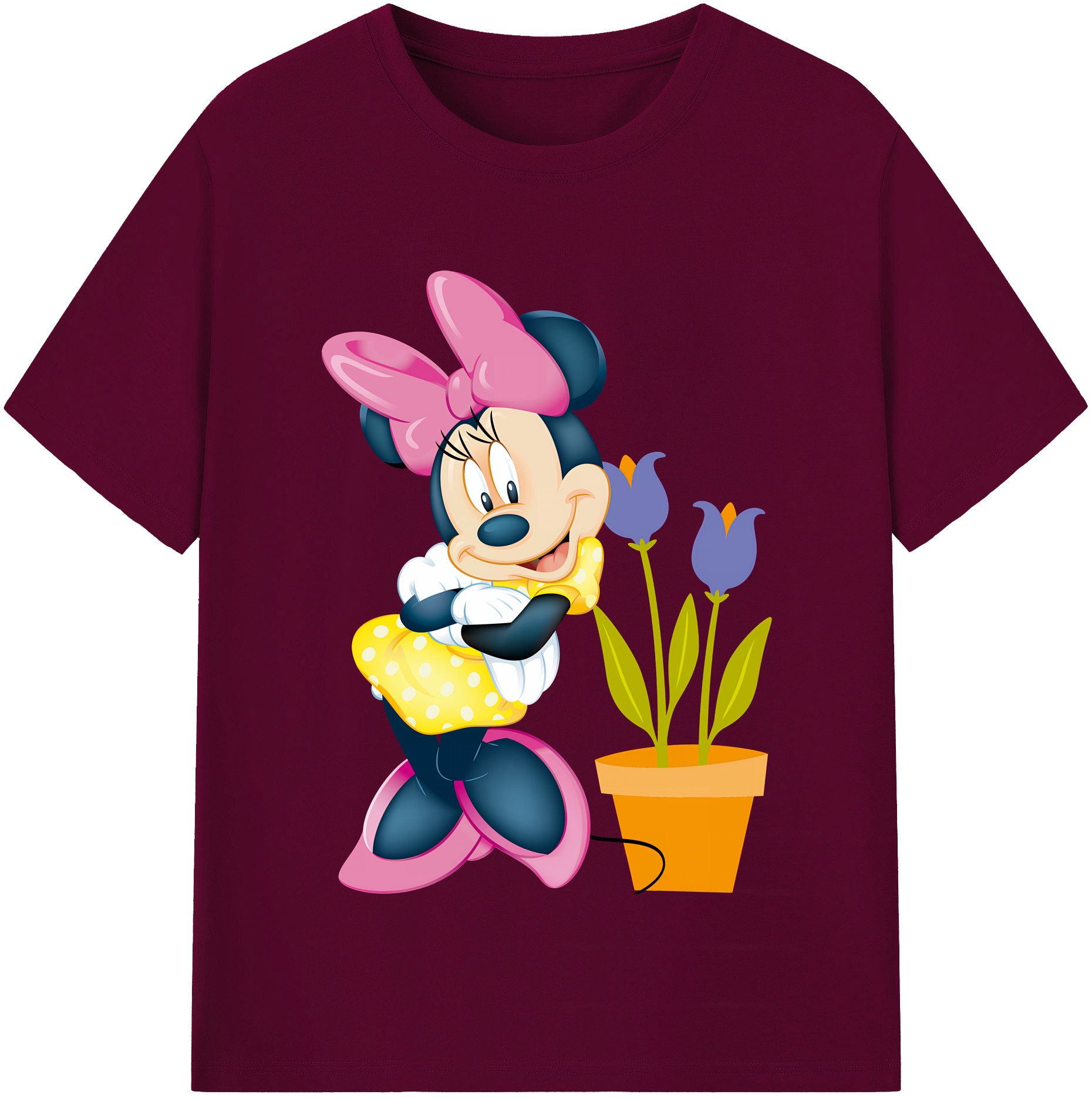 （画像用） ミッキーマウス Mickey Mouse レディースカジュアルプリントTシャツ（綿100％）